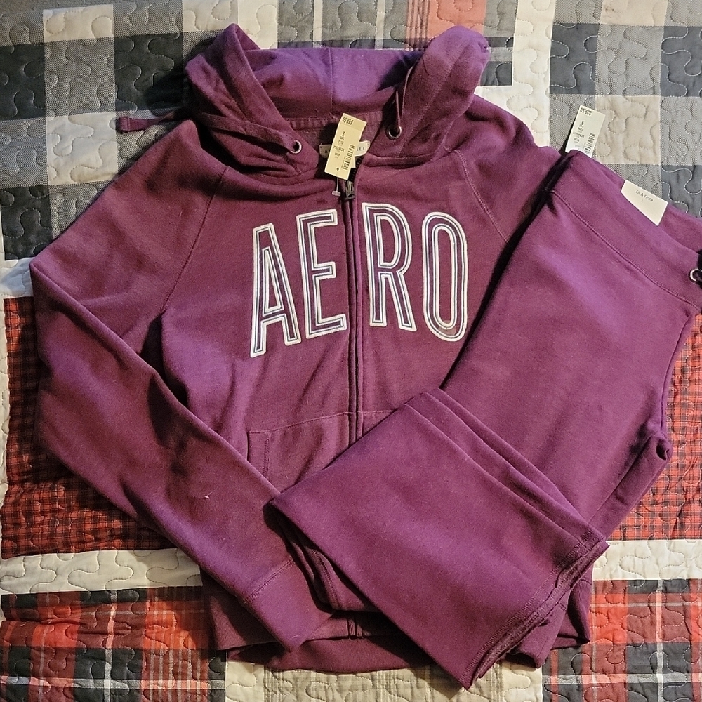 Aeropostale Purple Hoodie and Sweatpants Set